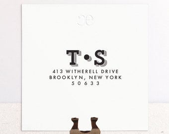 Two Initial Address Stamp. Couple Address Stamper. Wedding Invitation Stamp. Wood or Self-Inking Rubber Stamp. Personalized Family Stamp.