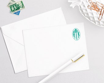 Oval Monogram Stationery Set. Personalized Notecard Set. Monogrammed Notecards. Gift for Her. Thank You Note Cards. Correspondence Cards.
