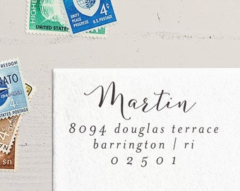 Custom Address Stamp. Traditional Self-Inking Stamp. Wooden Stamp. Wood Mailing Stamp. Return Address Stamp. Self-Inking Address Stamp.