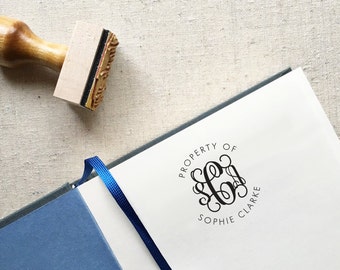 Monogram Stamp. Gift for Kids. Self-Inking Stamp. Property Of Stamp. Stamp for Kids. Personal Library Stamp. Bookplate Stamp. Return Stamp.