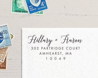 Two Names Mail Stamp. Self Ink Stamp. Custom Return Address Stamp. Personalized Address Stamp for Couple. Wedding Invitation Return Stamp.