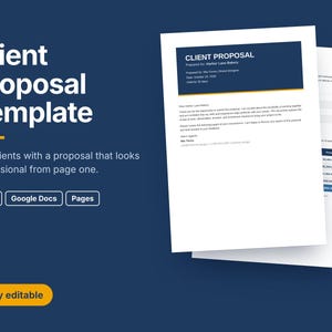 Client Proposal Template | Freelance Business Proposal | Project Quote and Pricing | Editable Word and Google Docs | Instant Download