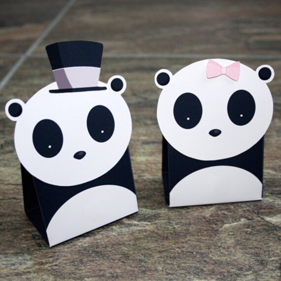 Items similar to Panda Gift Box A4 Digital Download Birthday Wedding ...