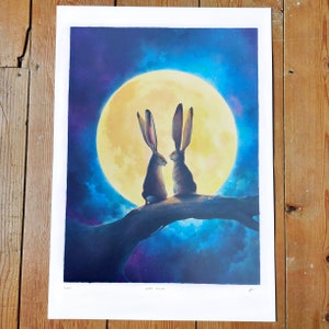 Hase Mond – Illustration Limitierte Auflage