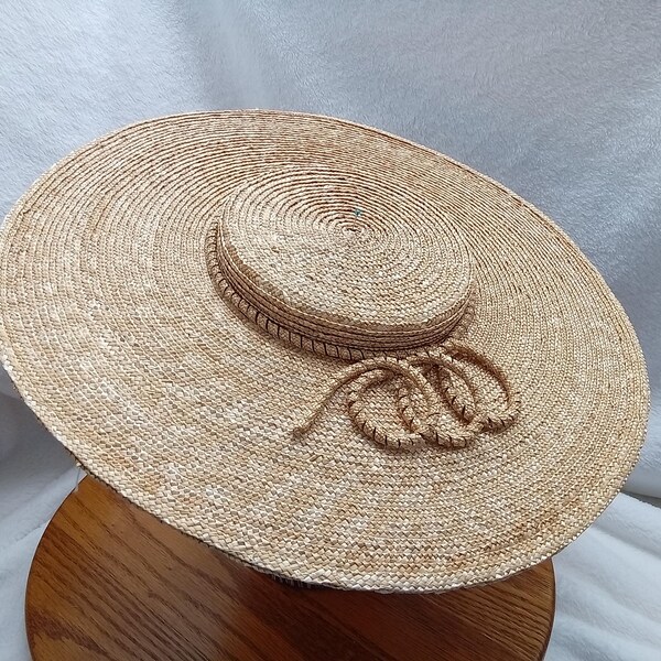 Sombrero de paja Bergère - apropiado para el siglo XVIII - Cosido a mano por Anna Worden