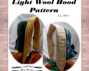 1870s Light Wool Hood Pattern - Electronic Pattern - By Anna Worden