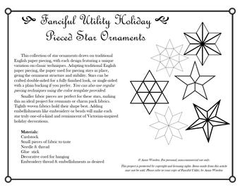Fanciful Utility Holiday Pieced Stars Ornaments PDF - by Anna Worden
