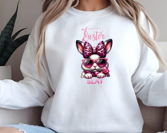 Sweat-shirt cool avec un lapin de Pâques | Sweat à capuche lapin coquette | Lapin de Pâques féminin