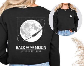 Artemis II : sweatshirt Retour sur la lune | Graphique d'alunissage | époque Artémis ; Sweat à capuche rétro Space | Conception de ventilateur spatial | Inspiré de la NASA