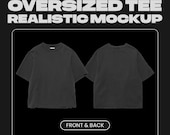 Oversized T-Shirt Mockup | Realistic PSD Template | Customizable Mockup Front & Back | Streetwear Clothing Mockup | Digital Download