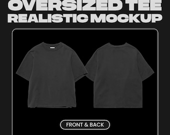 Oversized T-Shirt Mockup | Realistic PSD Template | Customizable Mockup Front & Back | Streetwear Clothing Mockup | Digital Download