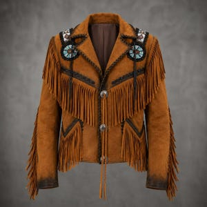 Women's Premium Brown Suede Fringe Jacket | Handmade Western Cowgirl Leather Coat | Beaded Native Style Rodeo & Festival Outerwear