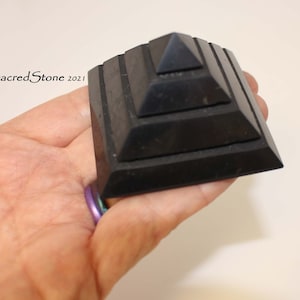 Shungite Saqqara Pyramid -Natural EMF Protector and Healing Balance