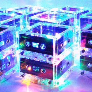 Lot of 100 MultiColor Cassette Tape Mixtape Light Centerpieces for 80s party 90s Decoration Music Theme