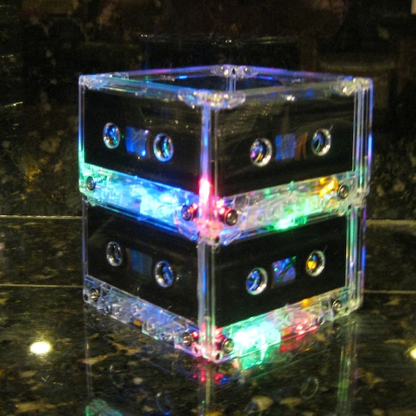 Cassette MixTape Night Light Lamp Centerpiece Rainbow Color LED lights