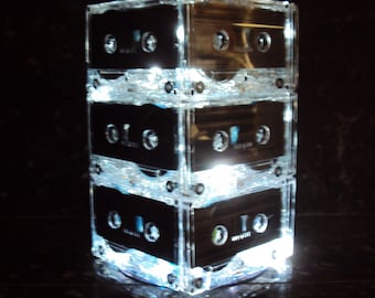 10 Cassette Tape Light Mixtape Lighted Centerpieces for 80s Music theme party events