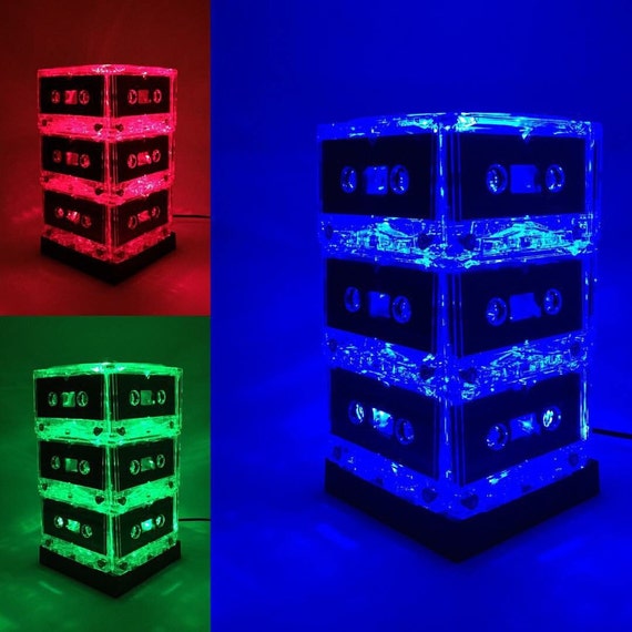 Music Lover Cassette Tape Lamp MixTape Night Light Lamp Centerpiece Upcycled Repurposed Il_570xn
