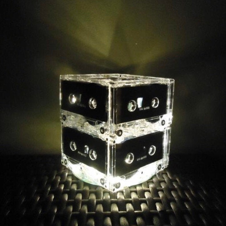 80s party 90s party cassette tape centerpiece light 80's party 90's party decoration White