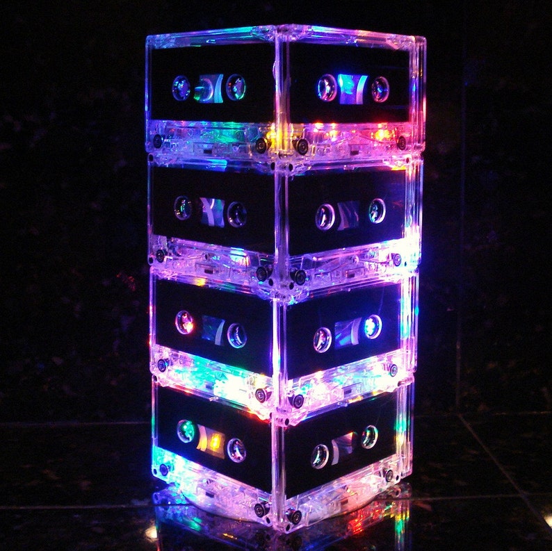 Cassette Tape Mixtape Light Centerpiece 80s 90s Party Decoration Centerpiece image 2