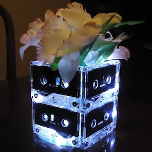 Lighted Mixtape Wedding Table Centerpieces made to order Music 80s 90s Punk Rock Wedding image 1