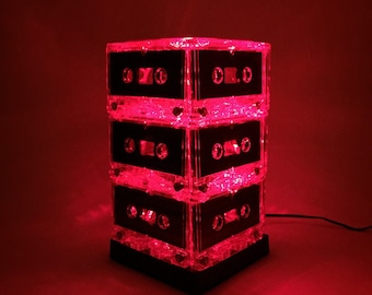 Red Mixtape Light Cassette Tape Lamp Night Light Mood Lamp Unique Lighting