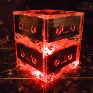 Cassettes Repurposed Cassette Tape MixTape LED Night Light Lamp Centerpiece image 2