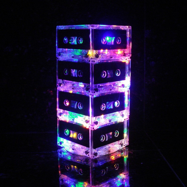 Cassette Tape Mixtape Light Centerpiece 80s 90s Party Decoration Centerpiece image 1