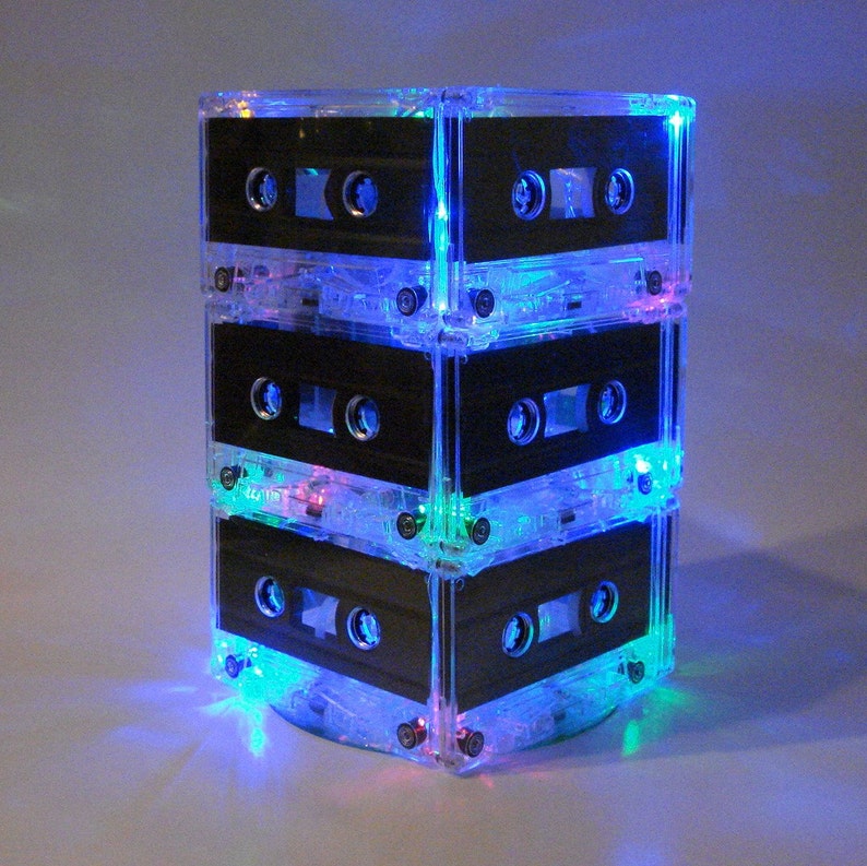 Rainbow Colors Mix Tape Cassette Tape Mixtape Night Light Lamp Centerpiece LED lights Unique lighting image 4