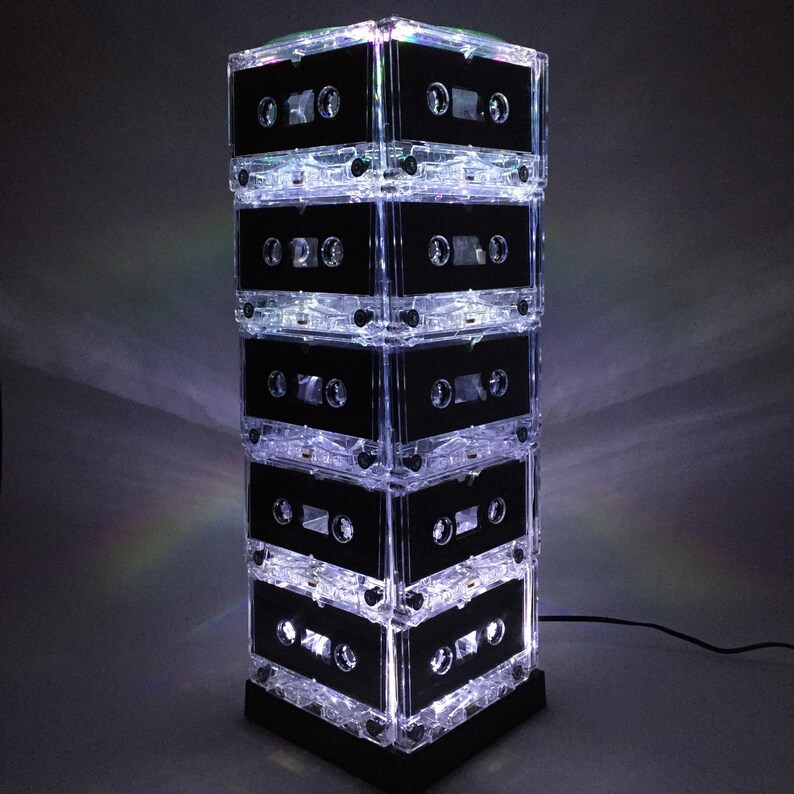 White Cassette Tape Lamp Mixtape Light Etsy