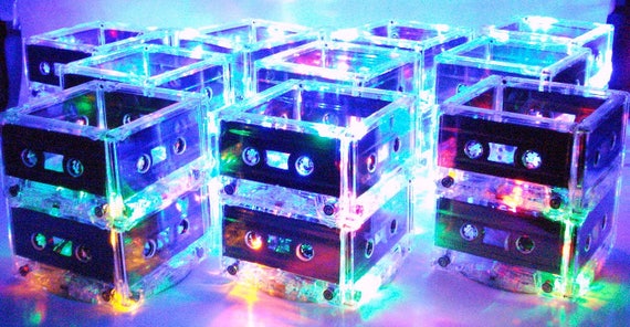 Lot of 100 Cassette Tape Centerpieces, Cassette Tape Light Rainbow color for 80s/90s Party Event Il_570xn