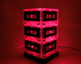 Red Mixtape Light Cassette Tape Lamp Music Lover Gift 80s party 90s party