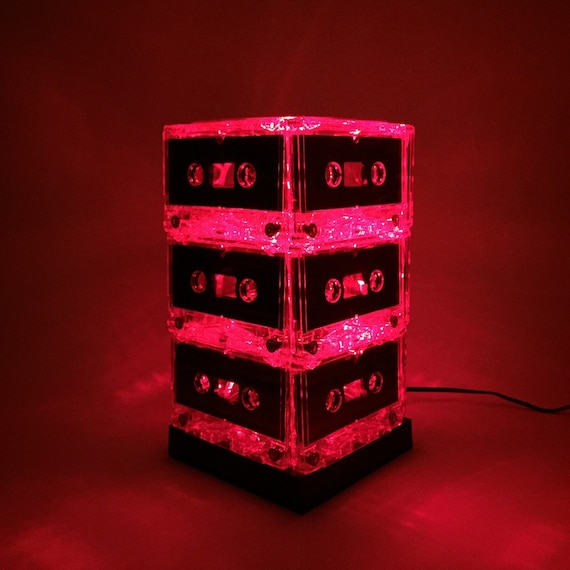 Red Mixtape Light Cassette Tape Lamp Music Lover Gift 80s party 90s party Il_570xn