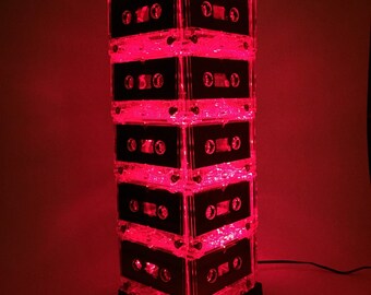 Rockstar Red Cassette Tape Lamp Mixtape Light Gift for Him