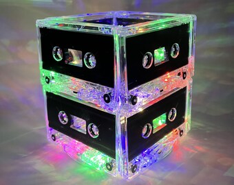 Centro de mesa con casete: decoración retro de fiesta de los 80 y 90, regalo para amantes de la música vintage, decoración de mesa reciclada