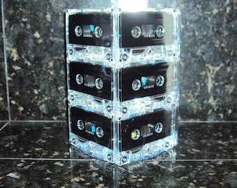 Centro de mesa con luces de casete (juego de 10) - Decoración para fiestas musicales de los 80