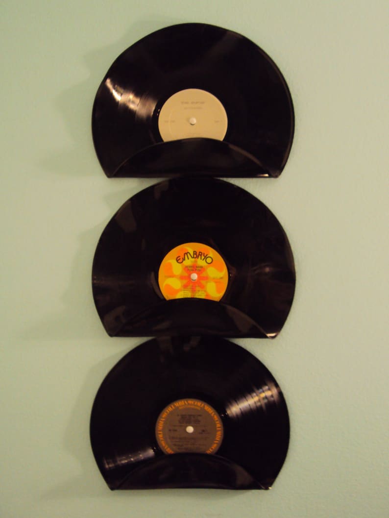 Repurposed Upcycled Vinyl Record Mail Holders Set of 3 image 4