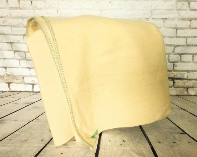 Vintage Cream White Military Wool Blanket With Name Stencil Etsy