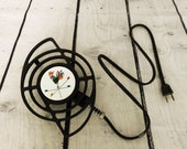 Space Age Electric Williamsburg Food Warmer Cast Iron Trivet with Enamel Rooster Weathervane Vintage Mid Century 1950s Kitchen Appliance