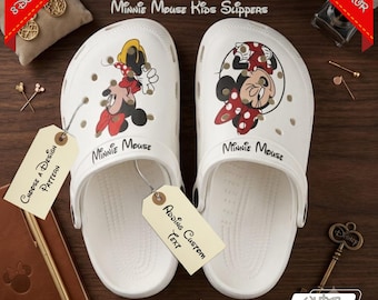 Benutzerdefinierte Minnie Maus Kinder Hausschuhe benutzerdefinierte Disney Clogs Mädchen Geburtstagsgeschenk personalisierte Kleinkind Sandalen niedlichen Cartoon Schuhe Urlaub Geschenkpaket