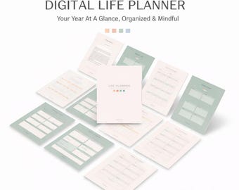 Minimalist Digital Life Planner for iPad | Undated GoodNotes & Notability (PDF Download)