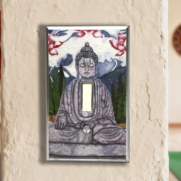 Buddha Light Switch Plate Cover | Meditation & Yoga Room Decor | Spiritual Gift