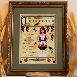 Lammas cross stitch pattern Wiccan Pagan sabbat download aka Lughnasadh one of the 8 sabbaths by The Elfin Forest
