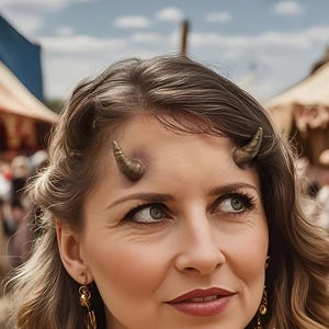Small horns-prosthetic costume makeup-adhesive stick-on horns for demon, dragon, goat, devil, satyr, faun or Steampunk costumes