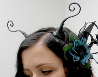 Antenna headband butterfly fairy headpiece bug alien realistic costume head band piece glitter black blue purple + more colors Elfin Forest