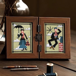 Mary Poppins-kruissteekpatroon met kleine portemonnee naai-tutorial pdf download borduurkaart van The Elfin Forest