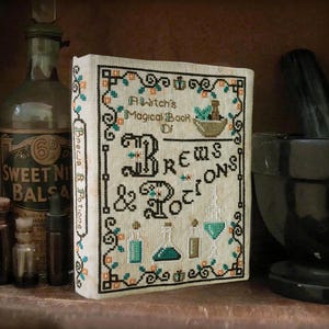 Kreuzstich Muster Apotheker Hexe Buchbinde Anleitung | Zauberbuch, das Buch der Schatten, PDF Download von The Elfin Forest