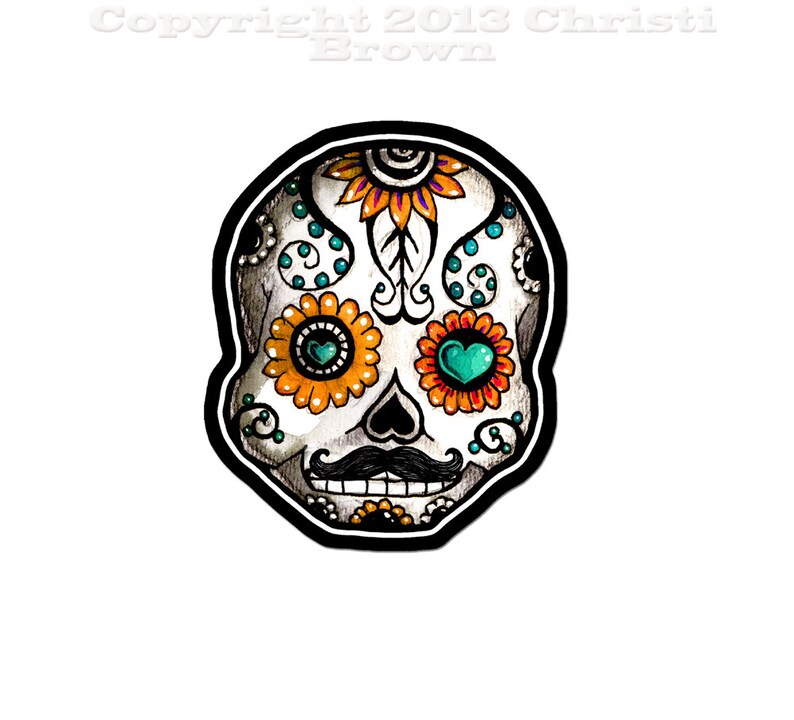 Sugar Skull Family Car Decal Sticker Set Day of the Dead Etsy