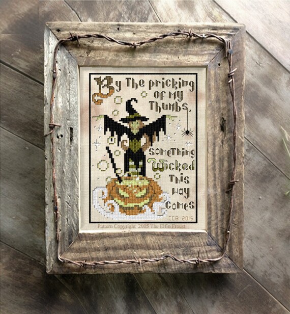 Halloween Witch Cross Stitch Pattern Needlepoint Download or | Etsy