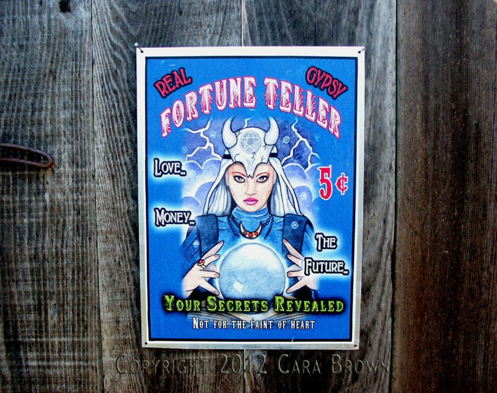 Fortune Teller Tin Sign Outdoor Vintage Gypsy Art Metal Yard Etsy