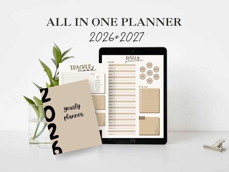 All-in-one Digital Planner 2026 2027, Daily Weekly Monthly Journal ...